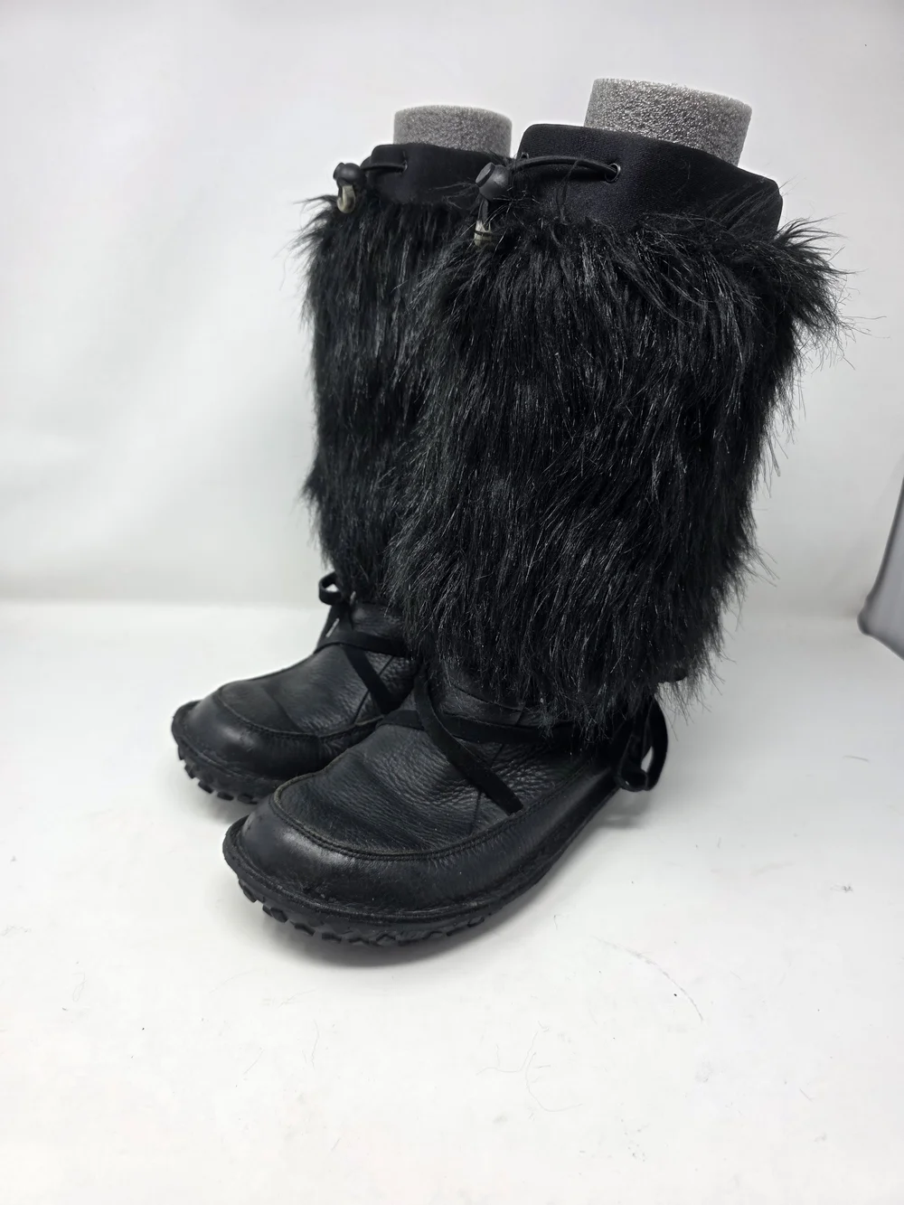 Sorel Ahnah Black Leather Faux Fur Thinsulate Winter Boots Womens Size 7